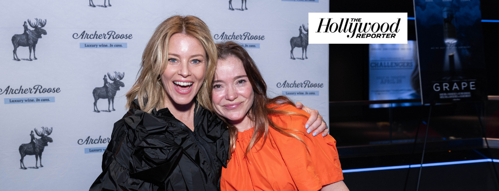 Elizabeth Banks, co-owner and CCO of Archer Roose Wines, featured in The Hollywood Reporter and OK! Magazine for a private screening at Regal Cinemas in North Hollywood