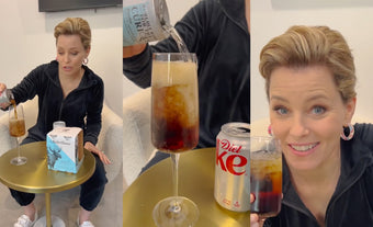 Elizabeth Banks, Chief Creative Officer of Archer Roose Wines Tries Diet Cokagne