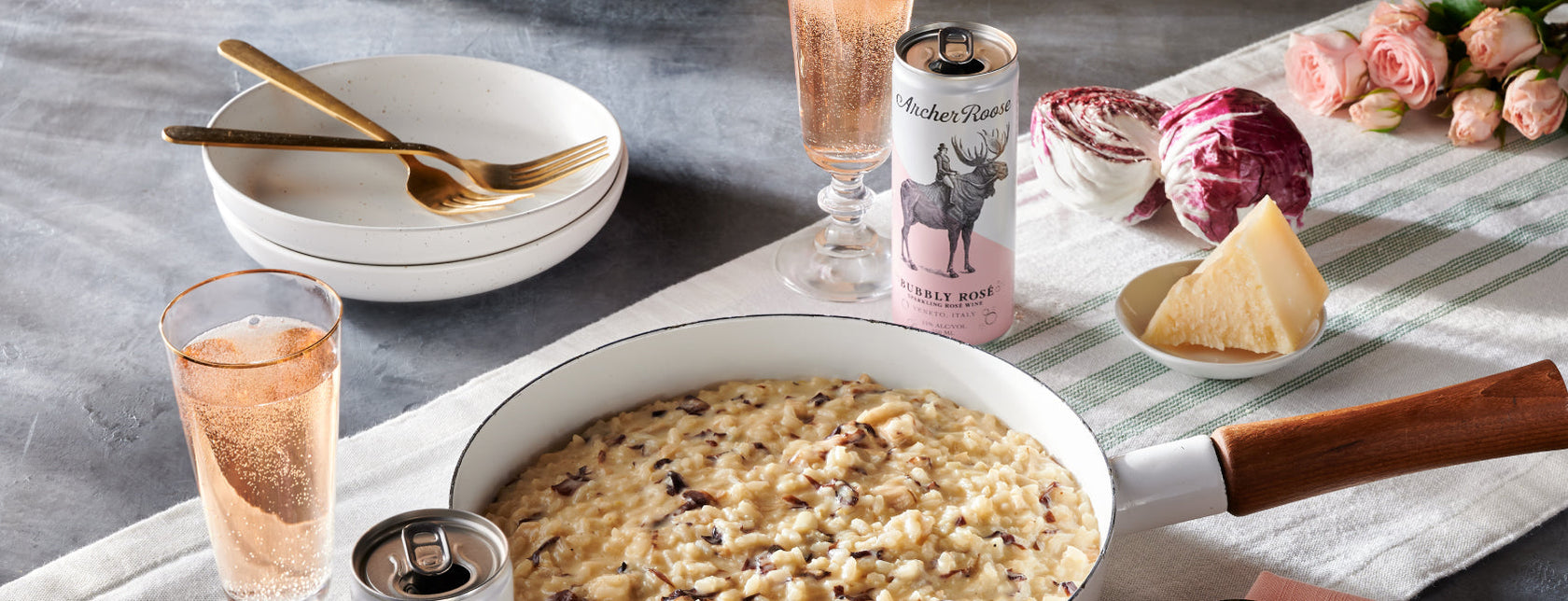 Cooking with Archer Roose One Pan Radicchio & Bubbly Rosé Risotto A