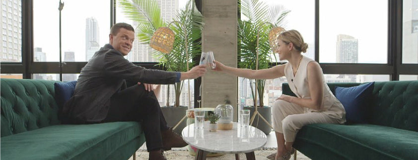 Elizabeth Banks, Chief Creative Officer of Archer Roose Wines with Willie Geist